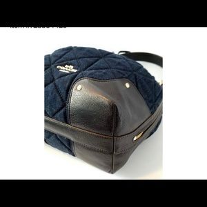 Coach Large Purse. 37242 Large Mickie Blue Denim Satchel